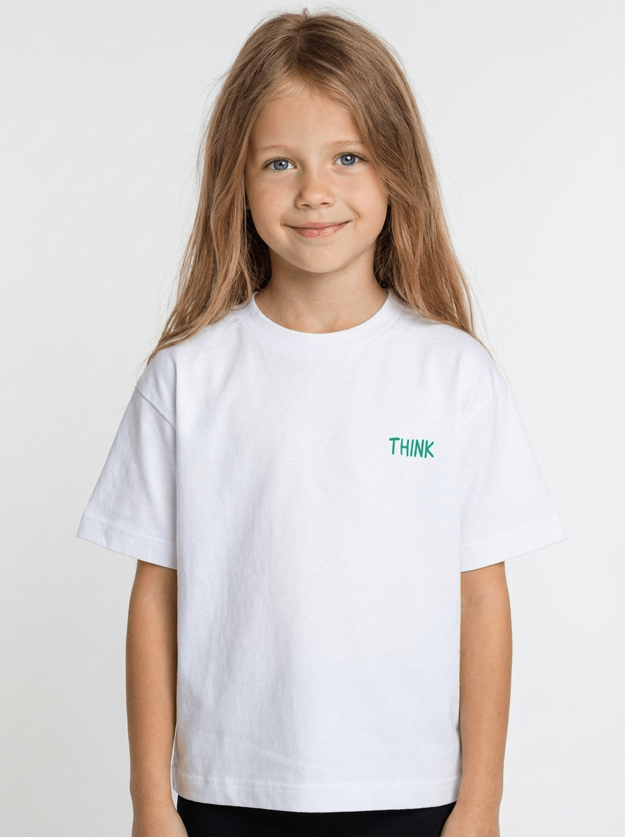Polera Kids Think Positive - Boxyfit - Wisteria Chile - Polera Kids Think Positive - Boxyfit