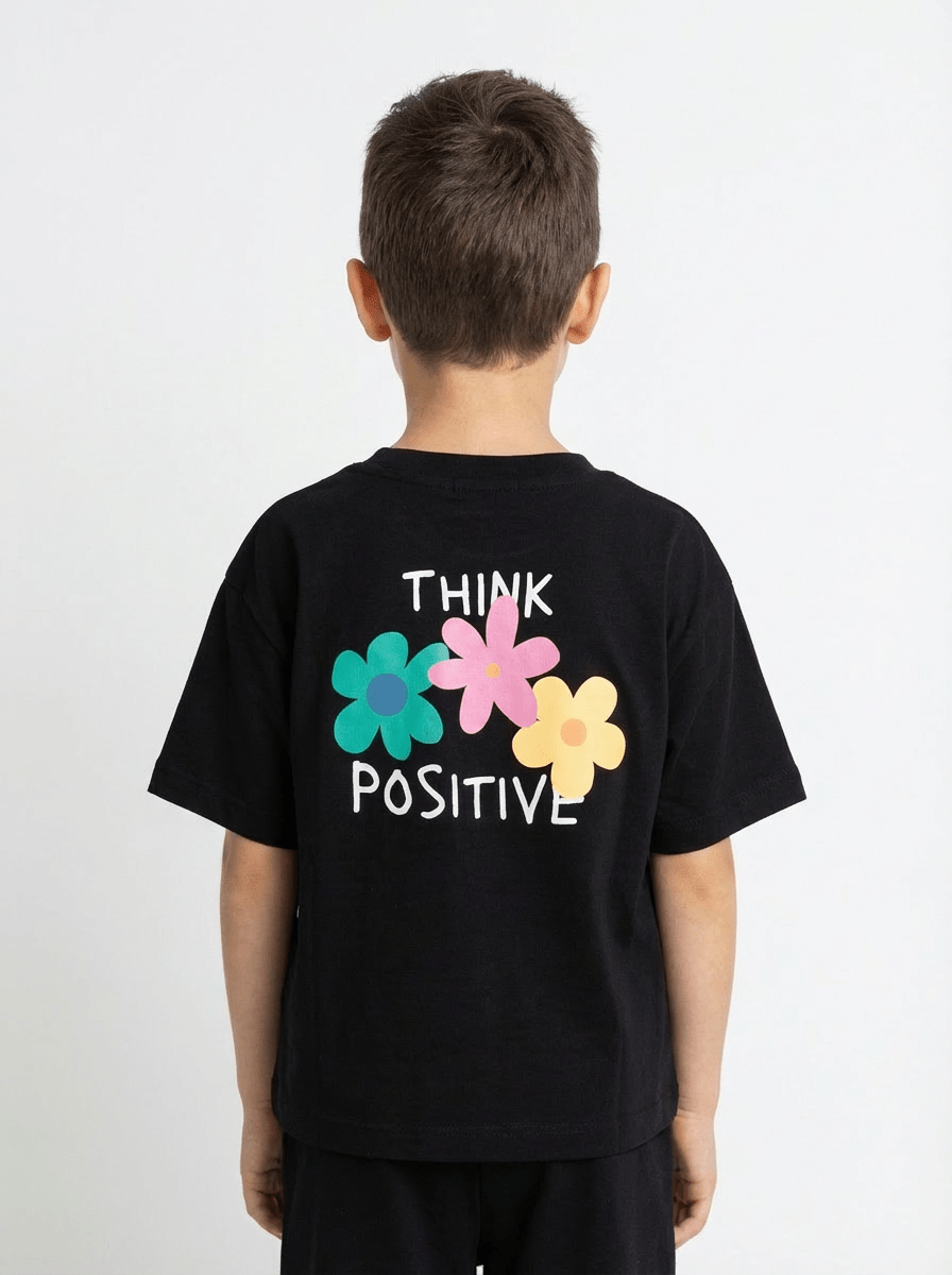Polera Kids Think Positive - Boxyfit - Wisteria Chile - Polera Kids Think Positive - Boxyfit