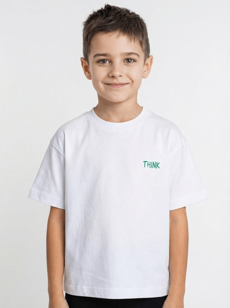 Polera Kids Think Positive - Boxyfit - Wisteria Chile - Polera Kids Think Positive - Boxyfit